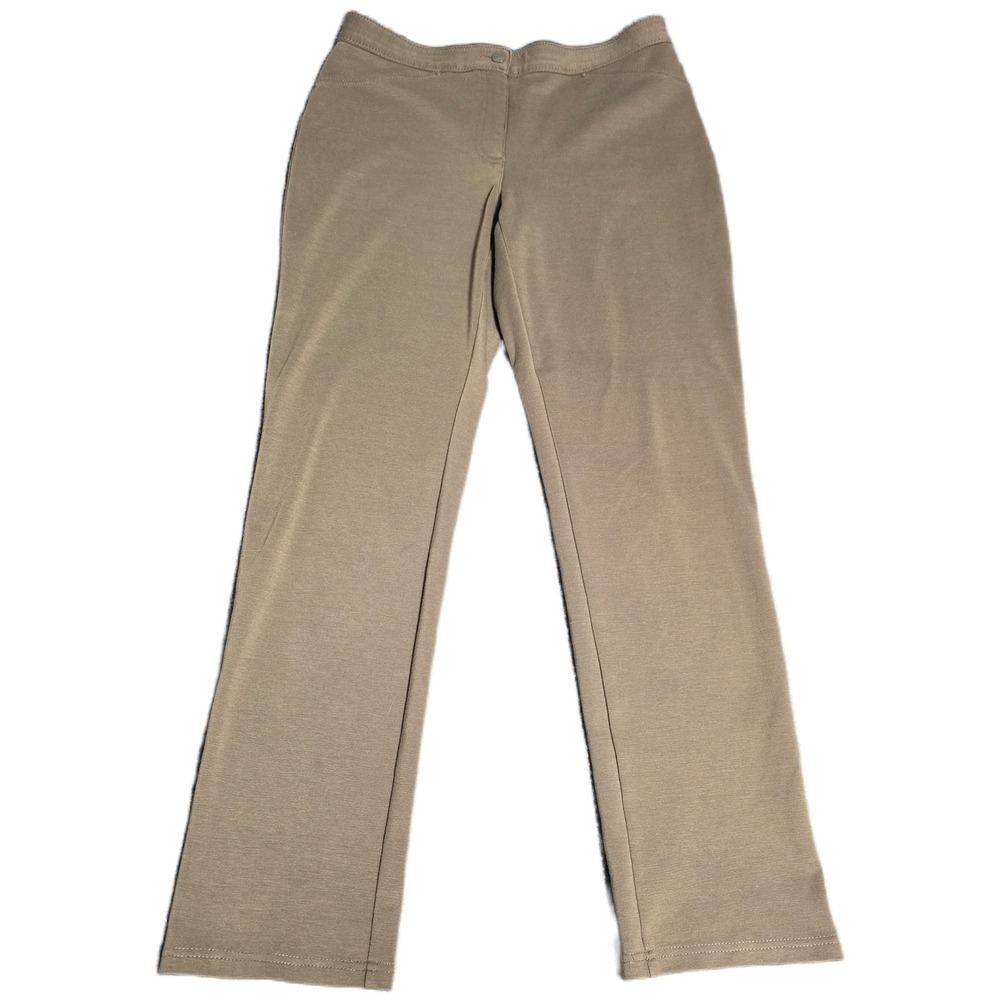 Chico's Straight‎ Leg Pull On Pants Women's Size 0.5  Ranger Green Ponte Knit